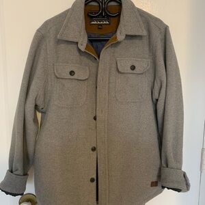 Gray Men's Button-Front Wool-Blend Jacket